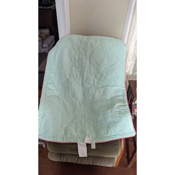 Cloud Island Reversible Baby Blanket With Floral & Dots Pattern Cotton Pink & Mi - Picture 4 of 8